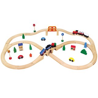 Wooden Train Set - 49 pieces